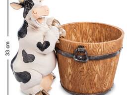 Кашпо Корова з діжкою 38 см Sealmark
