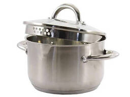 Кастрюля из нержавеющей стали ZBD-2S 2 л сферическая с крышкой-дуршлагом