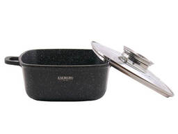 Кастрюля-котел квадратная Zauberg 6.5 л Ø 28 см с покрытием под мрамор и крышкой