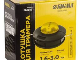 Катушка для триммера полуавтоматическая M10×1.25 Ø1.6-3.0мм пластиковая кнопка Sigma. ..