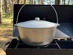 Казан КТА-10 алюминиевый с дужкой и крышкой 10л