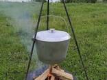 Казан котел походный рыбацкий литой алюминиевый 6 л с дужкой и крышкой - фото 1