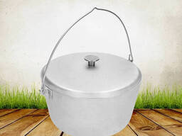 Казан котел походный рыбацкий литой алюминиевый 6 л с дужкой и крышкой