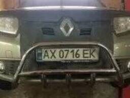 Кенгурятник низкий с грилем на Renault Sandero Uatuning нержавейка