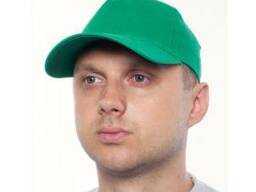 Кепка рабочая 6-клинка зеленая трава