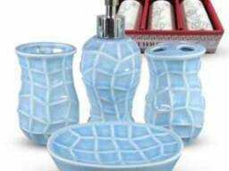Керамический голубой набор для ванной комнаты S&amp;T