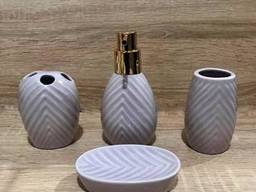 Керамический сиреневый набор для ванной комнаты S&amp;T