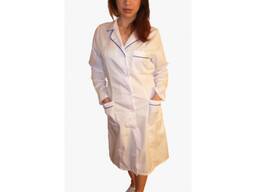 Халат медицинский женский белый с кантом