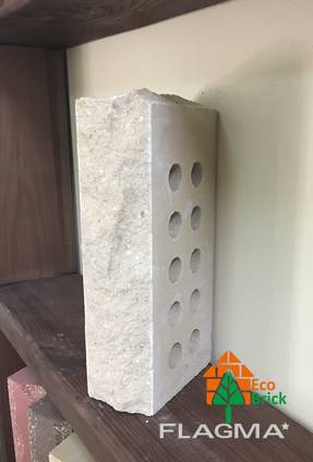 Цегла облицювальна пустотіла Еко-Брік скеля тичок слонова. Рваний цегла скеля.