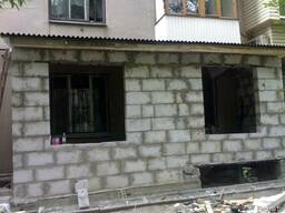 Кладка газобетона, ракушняка, шлакоблока. Кровля, отмостки.