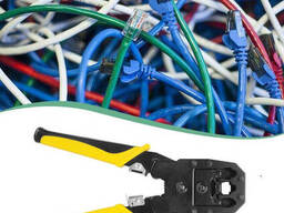 Клещи для обжима витой пары RJ45 Инструмент опрессовки штекеров коннекторов Lan. ..