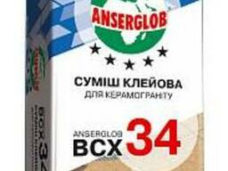 Клей для плитки и керамогранита Anserglob BCX-34, 25кг