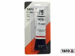 Клей-герметик силіконовий термо- і оливостійкий чорний Yato 85 г