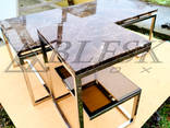 Кофейный столик "S-LATTE" мрамор 300х300х500-600