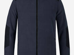 Кофта флісова чоловіча темно-синя з чорними вставками, арт.65798