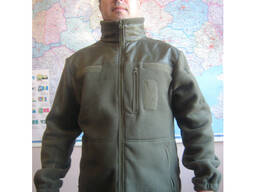 Кофта флисовая оливковая на молнии