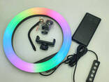 Кольцевая светодиодная лампа RGB LED RING MJ20 20 см с держателем телефона