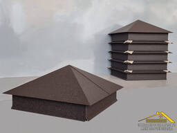 Колпак из металла коричневого цвета RAL-8019, матовый коричневый колпак для забора