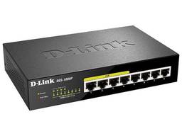 Коммутатор D-Link DGS-1008P с 8 портами 10/100/1000Base-T