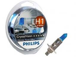 Комплект галогеновых ламп Philips 12258CVSM H1 55W 12V P14,5s Cristal Vision+W5Wx2