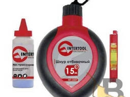 Комплект: шнур розмічальний, коректор 115 г шнуровий рівень Intertool MT-2505