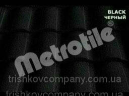 Композитная чёрная черепица Metrotile Roman (роман) Black