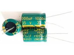 Конденсатор 1000uF 35V 10x20 мм компьютерный электролитический (низкий импеданс) LOW. ..