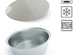 Контейнеры из алюминиевой фольги с алюминиево-картонной крышкой круглый, объём 1380. ..