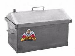 Коптильня горячего копчения большая с крышкой домиком