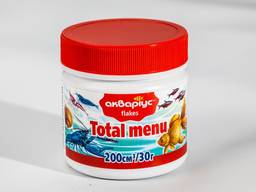 Корм для рыб, улиток, креветок, раков Total Menu тм Аквариуc 200 мл/30г