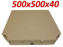 Коробка для пиццы коричневая 500х500х40 мм