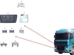 Корпус Фары, Передняя нижняя решетка Daf xf cf lf