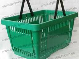 Корзина покупательская, пластиковая 22л, 2 ручки.