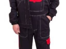 Костюм бавовняний робочий чорний із червоним