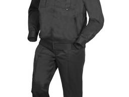 Костюм охранника ткань грета черная куртка брюки костюм для охраны на притачном поясе