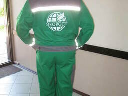 Рабочий костюм, зеленый, демисезонный