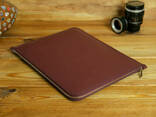 Кожаный чехол для MacBook на молнии, с войлочной подкладкой, кожа Grand, цвет Бордо - фото 2