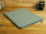 Кожаный чехол для MacBook на молнии, с войлочной подкладкой, кожа Grand, цвет Серый - фото 2