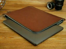 Кожаный чехол для MacBook на молнии, с войлочной подкладкой, Кожа Итальянский краст. ..