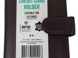 Кожаный картхолдер, чехол для платежных карт c защитой RFid Dugros коричневый - фото 1