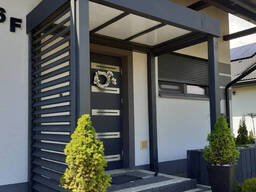 Козырек над входом в стиле лофт