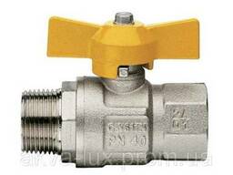 Кран газовый италия нв 1/2' полный, бабочка