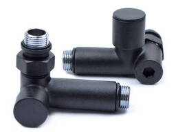 Кран угловой под ТЭН 1/2"х1/2" (чёрного цвета) 2шт.
