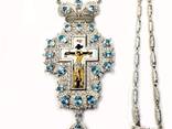 Крест православный купить латунный с украшениями и цепью 2.10.0216л-2^76л - фото 1