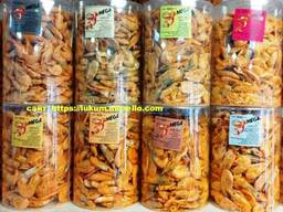 Креветка сушеная (тубус) 0,5кг оригинал, паприка, сыр, чеснок, бекон, чили, Рыбные снеки