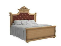 Кровать из массива дерева с мягким изголовьем Под заказ