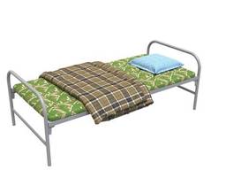 Кровать с ватным матрасом подушкой и одеялом