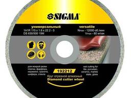 Круг отрезной алмазный универсальный Ø125×1.8×22.2мм, 12000об/мин Sigma (1922131)