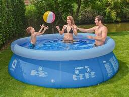 Круглий садовий надувний басейн Avenli (305 x 76 см) комплектація 14в1, Синій