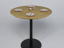 Круглый стол для кафе из ясеня "Серия 2" ножка металл со срезом D900 мм